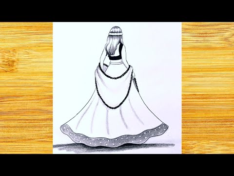 How to draw a beautiful barbie girl with beautiful dress |barbie doll  drawing-Jk Art Gallery - YouTube