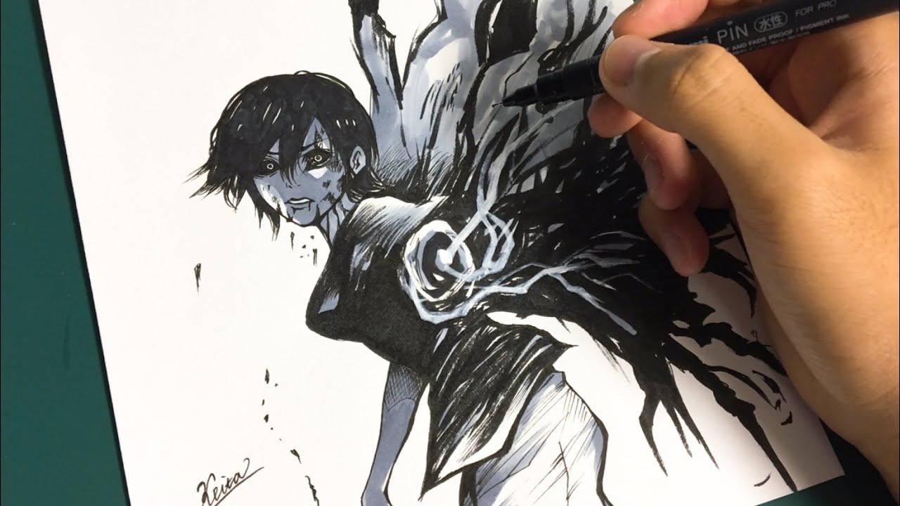 東京喰種 一発描き 霧嶋董香 描いてみた Kirishima Toka From Tokyo Ghoul Keita Art Youtube