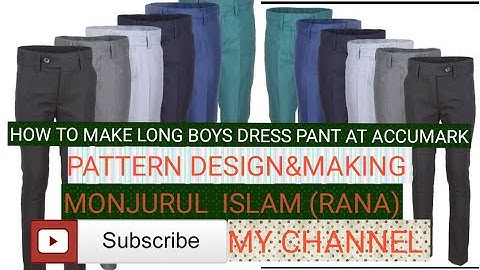 DIY How to make basic long pant pattern  at accumark