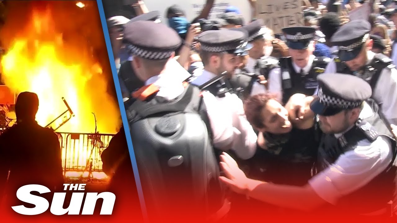 Scuffles break out in London and violence erupts in USA as George Floyd protests go worldwide