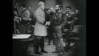 Generals Robert E. Lee and U.S. Grant at Appomattox Court House, 1865