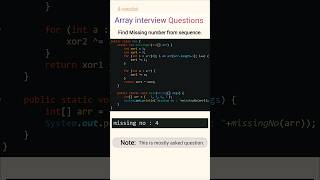 Find Missing number from sequence #java #javawithvk #ai #fyp #code #coding #programming #learning