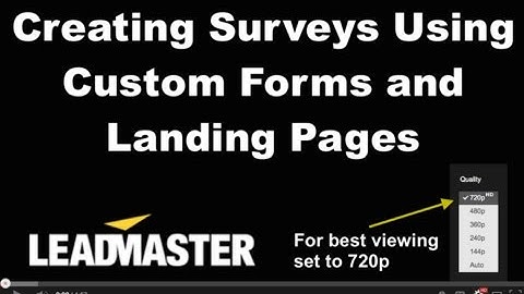 Creating Surveys Using Custom Forms and Landing Pages