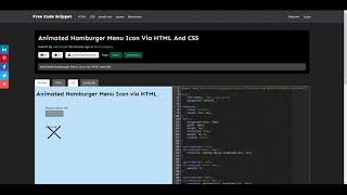 Animated Hamburger Menu Icon via HTML, CSS and JavaScript