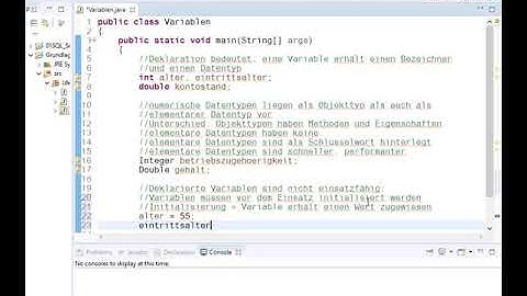 Java 03: Variablen deklarieren und initialisieren