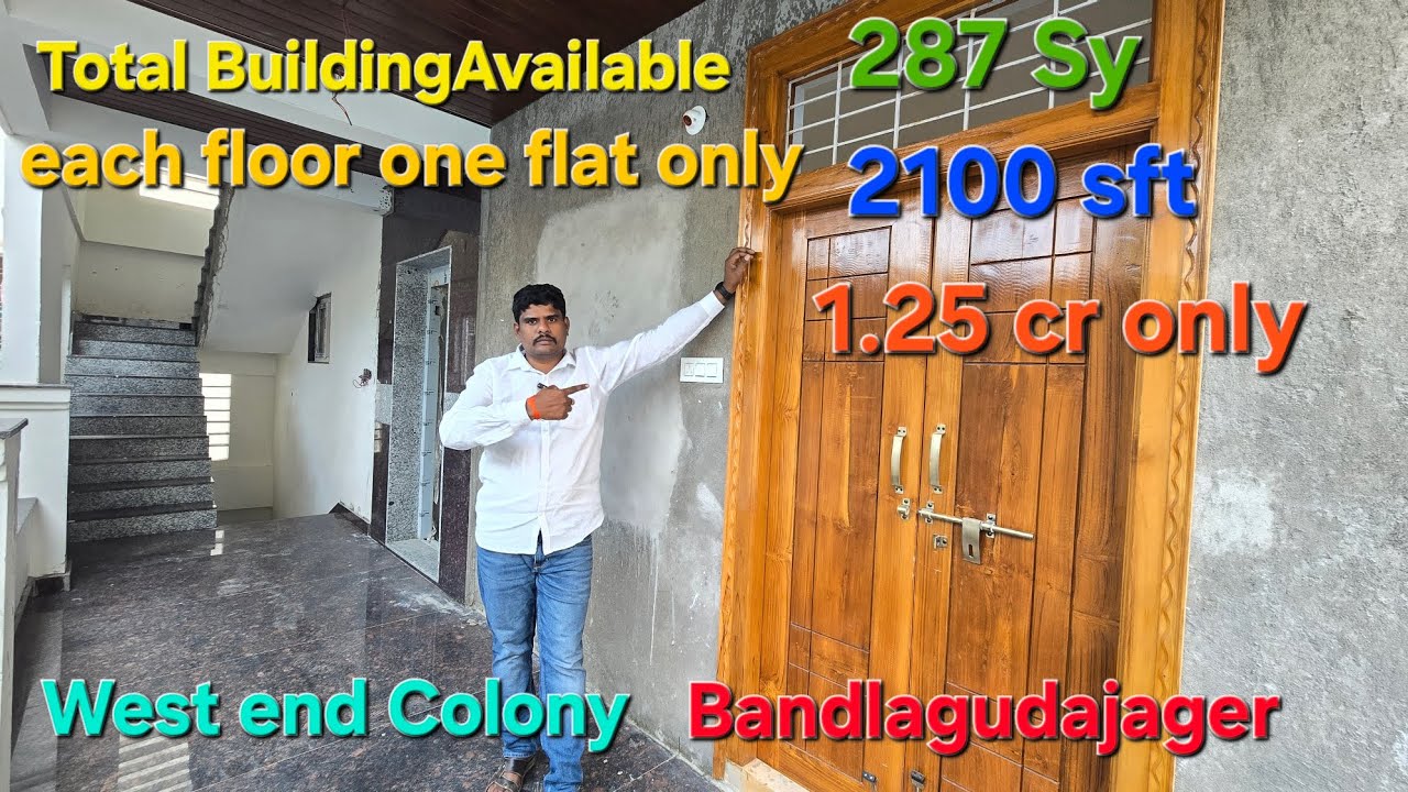 Brand new 287 Square Yards G+4 mini Apartment  2100 sft each floor in Bandlagudajager near Narsing 