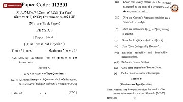 MA MSC MCOM 1ST SEM MATHEMATICAL PHYSICS 2025 | MSDSU