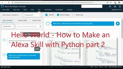 Hello World - How to Make an Alexa Skill with Python part 2