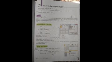 Computer std 6 lesson no 5 Tables in Microsoft Word 2010 (Activity zone)