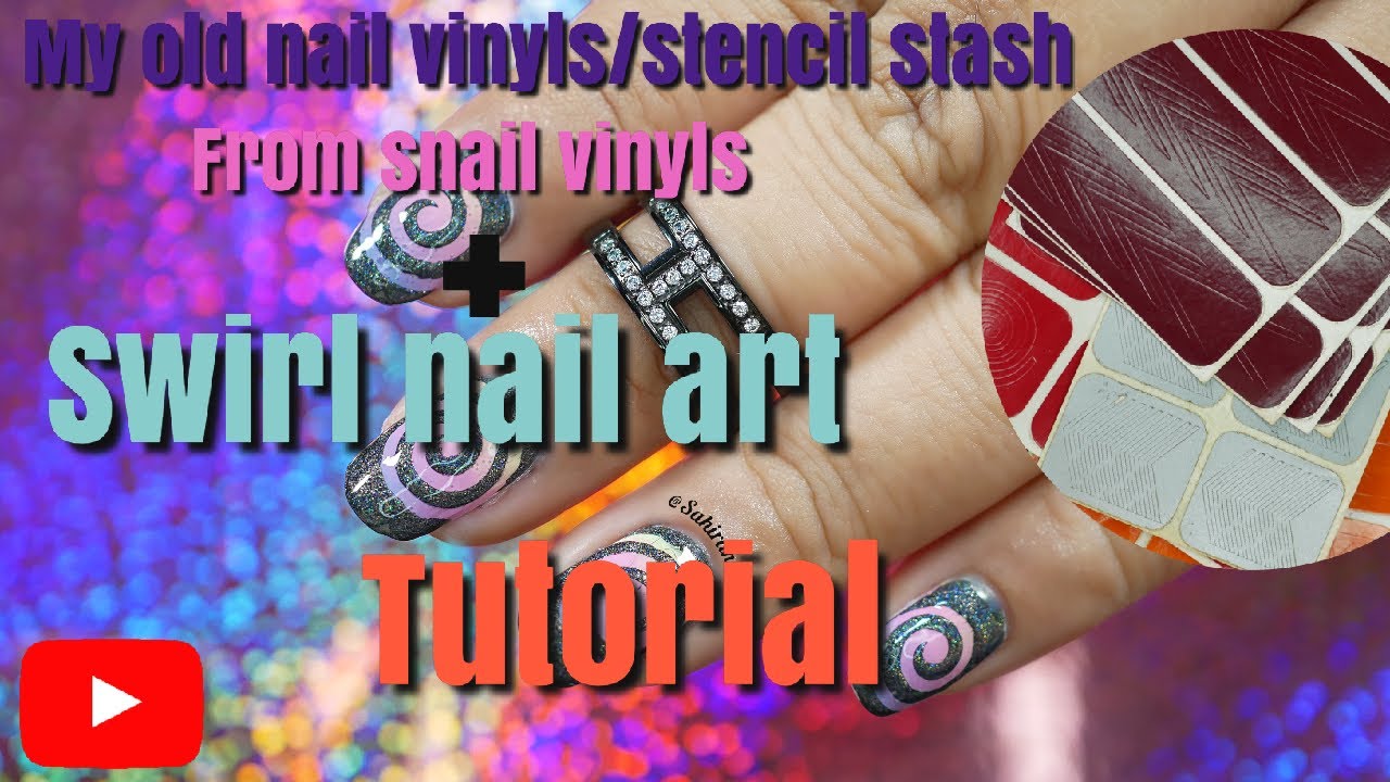 I FOUND MY OLD NAIL VINYL/ STENCIL STASH + SWIRL NAIL ART TUTORIAL