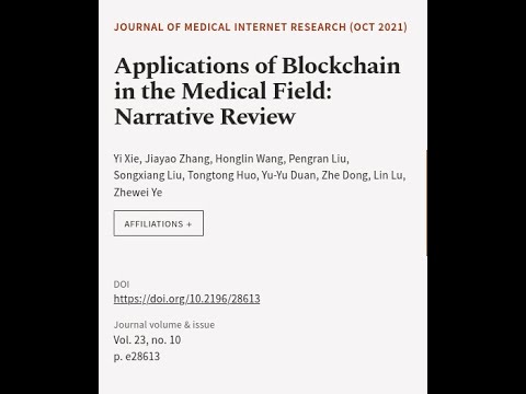 Applications of Blockchain in the Medical Field: Narrative Review | RTCL.TV