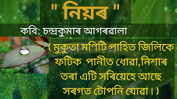 নিয়ৰ ৷৷কবি :চন্দ্ৰকুমাৰ আগৰৱালা ৷৷ আবৃত্তি:অভিনাচ চেতিয়া