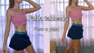 FALDA TABLEADA || como hacer pollera con tablillas