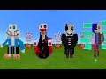 SANESS vs. BLOODY GASTER vs. GASTER vs. XANS in Minecraft | You have a bad BLOOD GASTER!