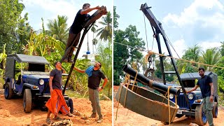 ജീപ്പ് ക്രെയിനാക്കി കിണറിൽ ഇറങ്ങുന്ന സാഹസിക കാഴ്ച്ച |The adventure of turning the jeep into a crane.