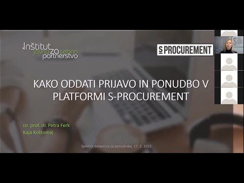 KAKO ODDATI PRIJAVO IN PONUDBO V PLATFORMI S PROCUREMENT