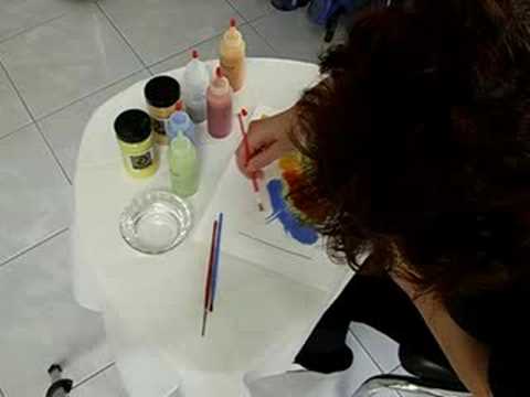 HOW TO PAINT ON GLASS! Professional stained glass makers use Rouche GLASS  powders to PAINT details. 