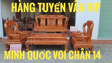 Bộ Minh Quốc Voi chân 14 cột 12 gỗ hương đá vân đẹp