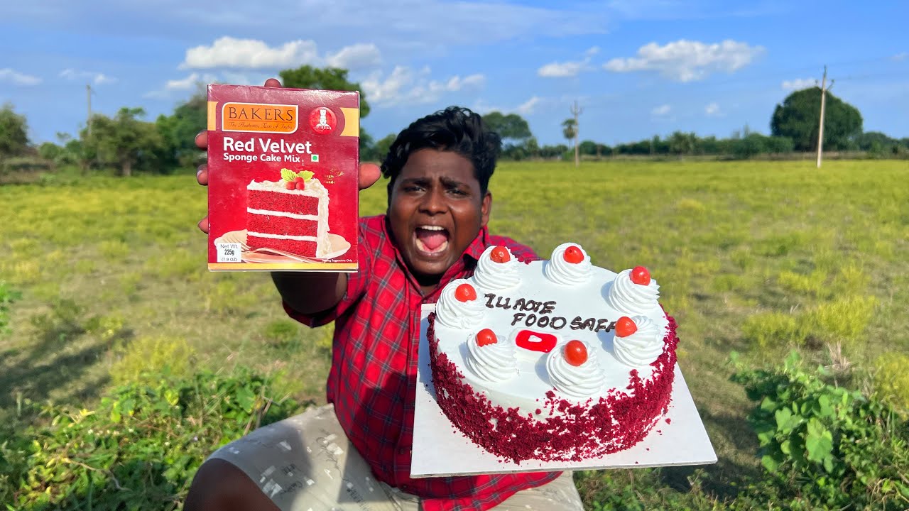 Red Velvet Cake Making With Readymade Mix|ரெட் வெல்வட் கேக் செய்யலாம்|Village Food Safari