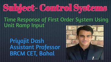 Time response of first order system with unit ramp input