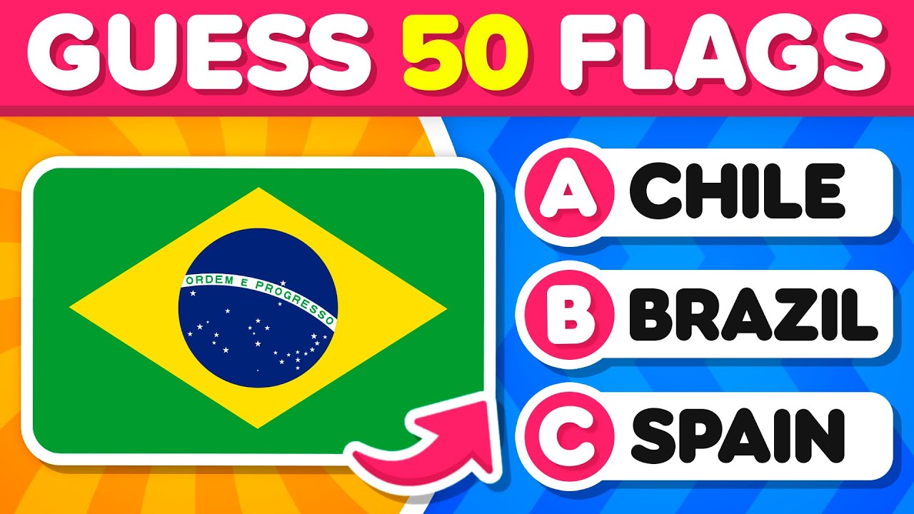 ⁣Guess 50 Flags of the World 🚩🤔 Guess the Country 🌎 How many can you guess? 🧠