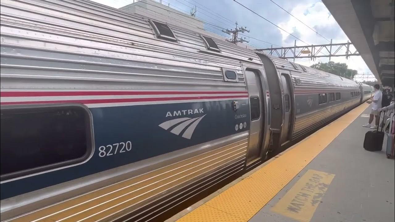 RARE Amtrak Stops At Greenwich Station In Greenwich CT Power train