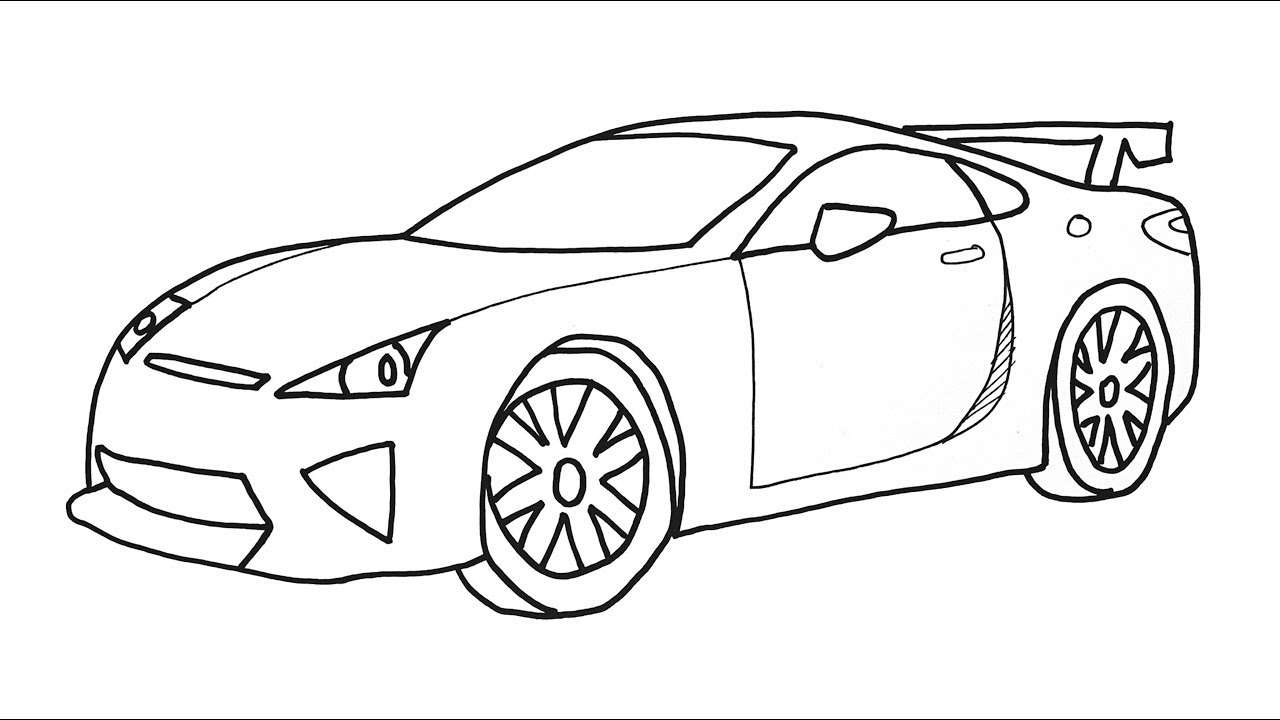 How to draw a Lexus car step by step Lexus Lfa car drawing Very