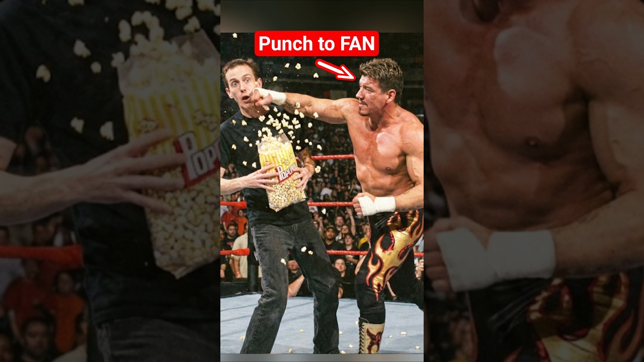 Why did a fan suddenly push over Eddie Guerrero's ladder? 