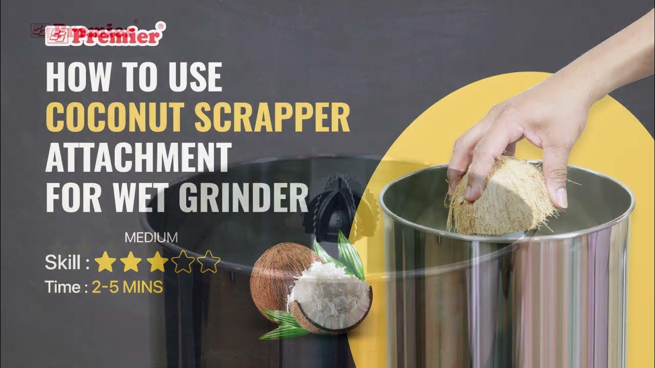 How to use Coconut Scrapper attachment for wet grinder Grind coconut in Wet Grinder YouTube