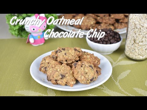 Resipi Biskut | Crunchy Oatmeal Chocolate Chip | Cookies