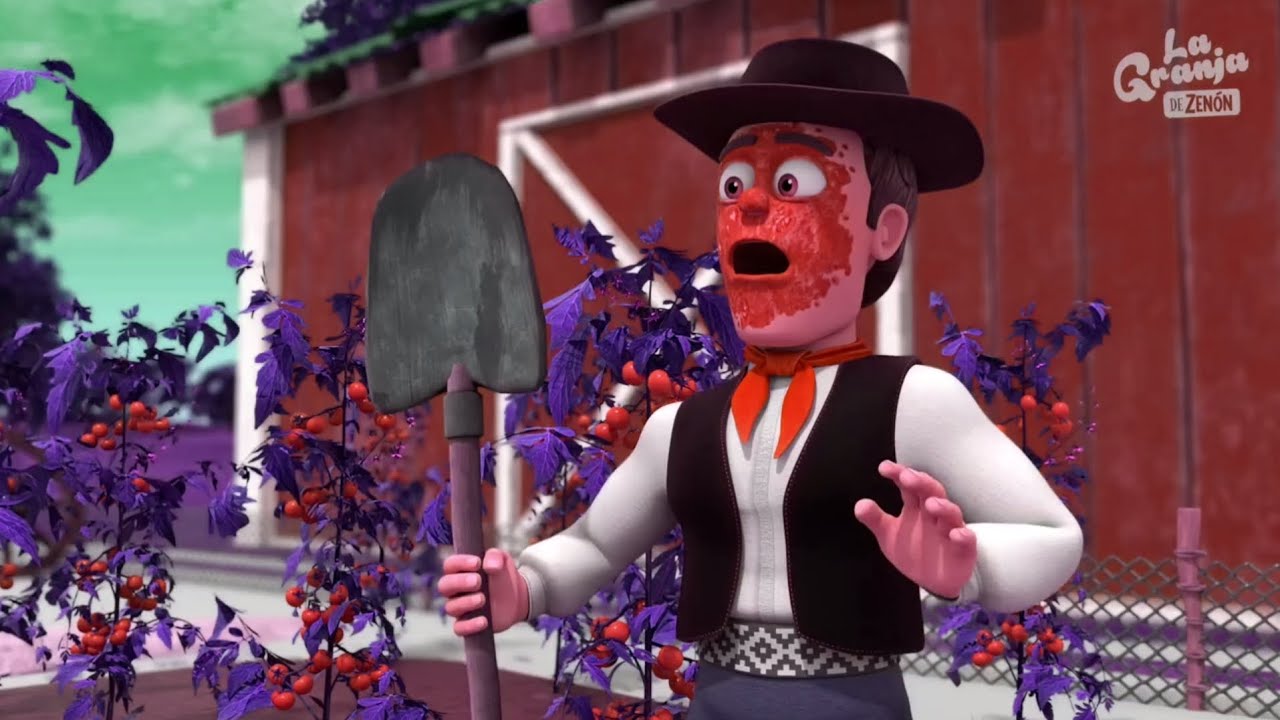 The tomato gets into the man's face//Sponsored by Gamavision Csupo effects