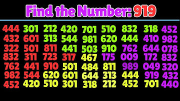 How Fast Can You Find the Number "919". Test your eyes. Focus your mind. Number Challenge #iqtest