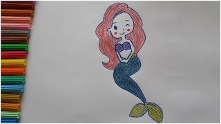 تعليم الرسم | كيف ترسم حورية البحر  /How to Draw a Mermaid