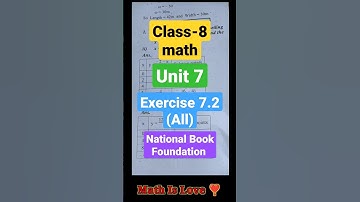 Class-8 Math Unit-7 Exercise 7.2 all question NBF, Federal Text Book board, #class8 #shorts #maths