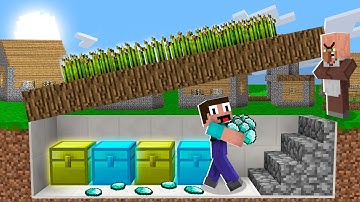 WHY VILLAGER HIDE THIS CHEST UNDER FARM? Minecraft Noob vs Pro Animation