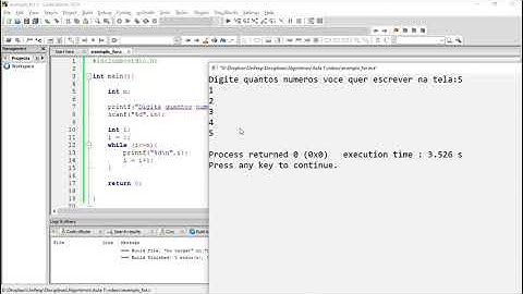 Laços de repetição: comandos while e for - linguagem C