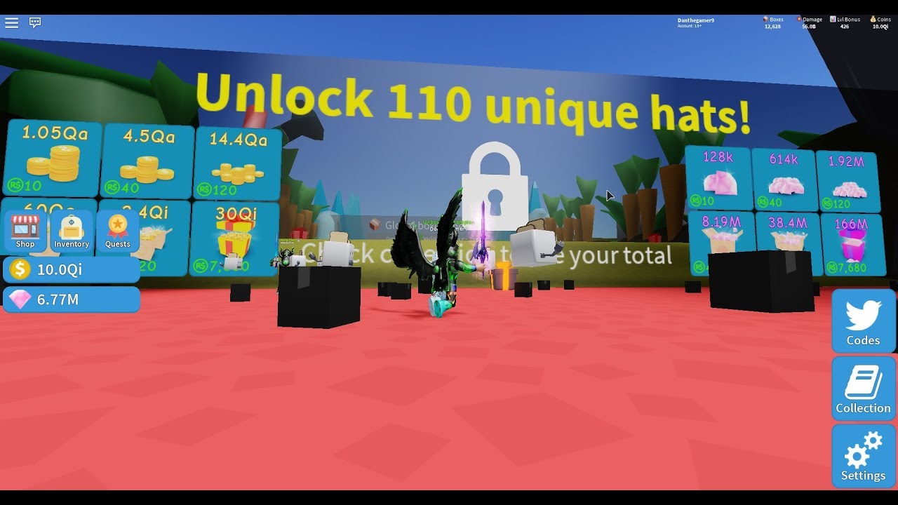 Get 110 Unique Hats Quick Roblox Unboxing Simulator Youtube - quirky roblox games