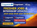 Capgemini & Cognizant Fresher Hiring 2025 | Infosys InStep Internship | Latest Job Updates