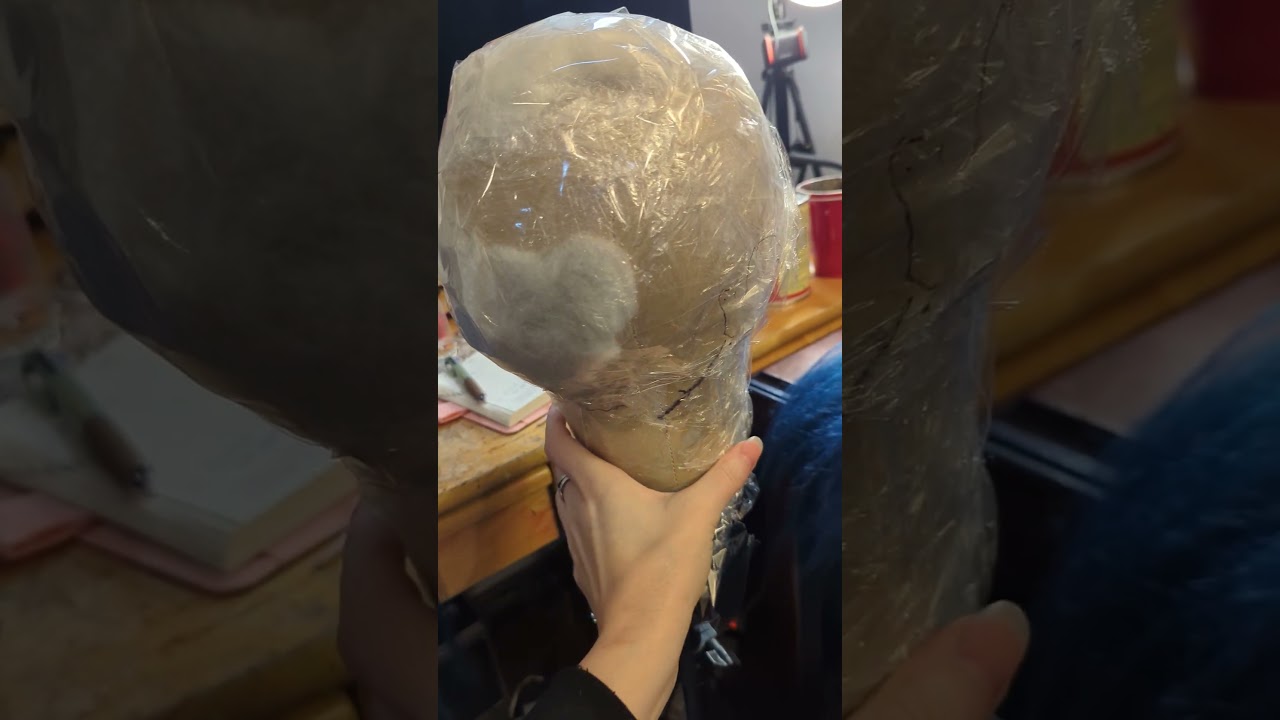 Helmet wig first step: making a custom wig head #cosplay #diycosplay #shorts