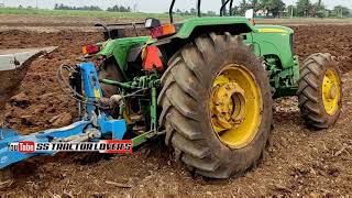 John Deere 5405 4wd Tractor With Lemken 2mb Plough  Depth Without Driver