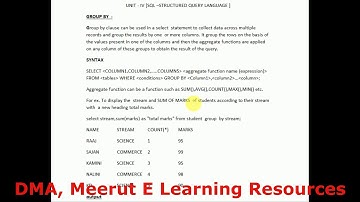 MySQL (Part II)Informatics Practices Class XII|Mr K. D. Kaushik|DMA Meerut E Learning Resources
