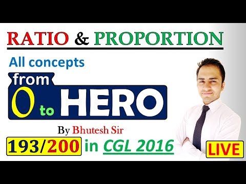 Ratio And Proportion (Part-1) For SSC CGL, Bank PO, RRB NTPC, Group D, CHSL, CPO Tier 1 And Tier 2