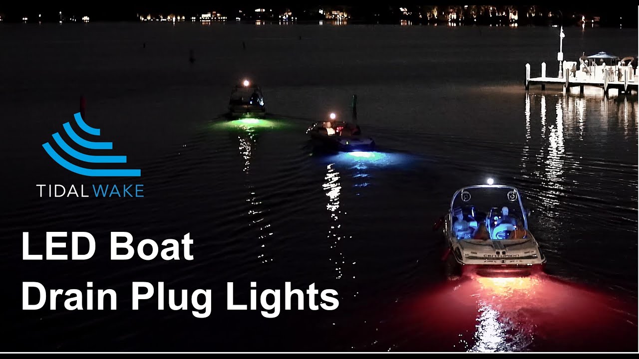Tidal Wake Red PLUG N' PLAY Underwater LED Boat Drain Plug Light EZ Install