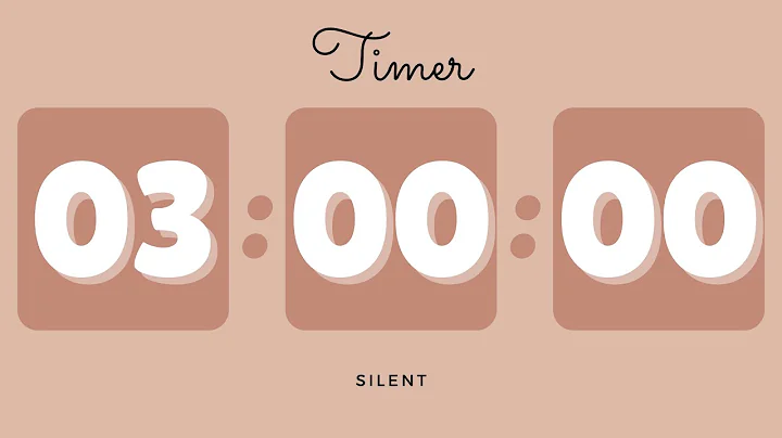 🍄‍🟫 3 Hours Silent Timer with Cute Ending Alarm | Pastel Brown Timer