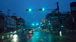 [4K.Rain Drive] Driving blindly in the early morning rain. Rain Driving at Dawn. Rain Sound ASMR