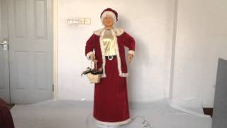 58' Red Music Move Xmas Decor Mrs Santa Claus Doll Jolly Mother Collect SA58082