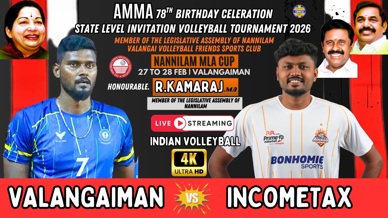 Incometax Vs Customs | HD Live | Valangaiman | State Level Volleyball Tournament 2026