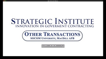 Other Transactions Authority – SOCOM University MacDill AFB