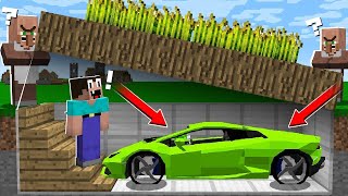 WHY VILLAGER HIDE the CAR UNDER FARM? in Minecraft Noob vs Pro