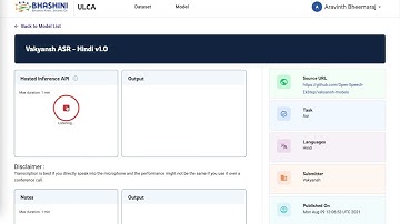 ULCA - Model (Translation, ASR, TTS, STS) Inference Demo